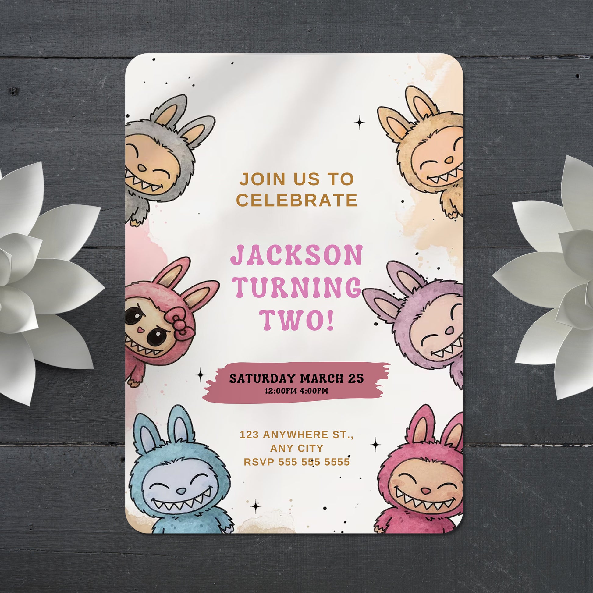 Cute Labubu Theme Invitation - CreativeRino