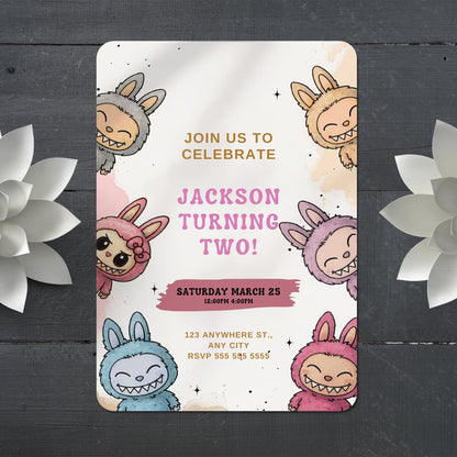 Cute Labubu Theme Invitation - CreativeRino