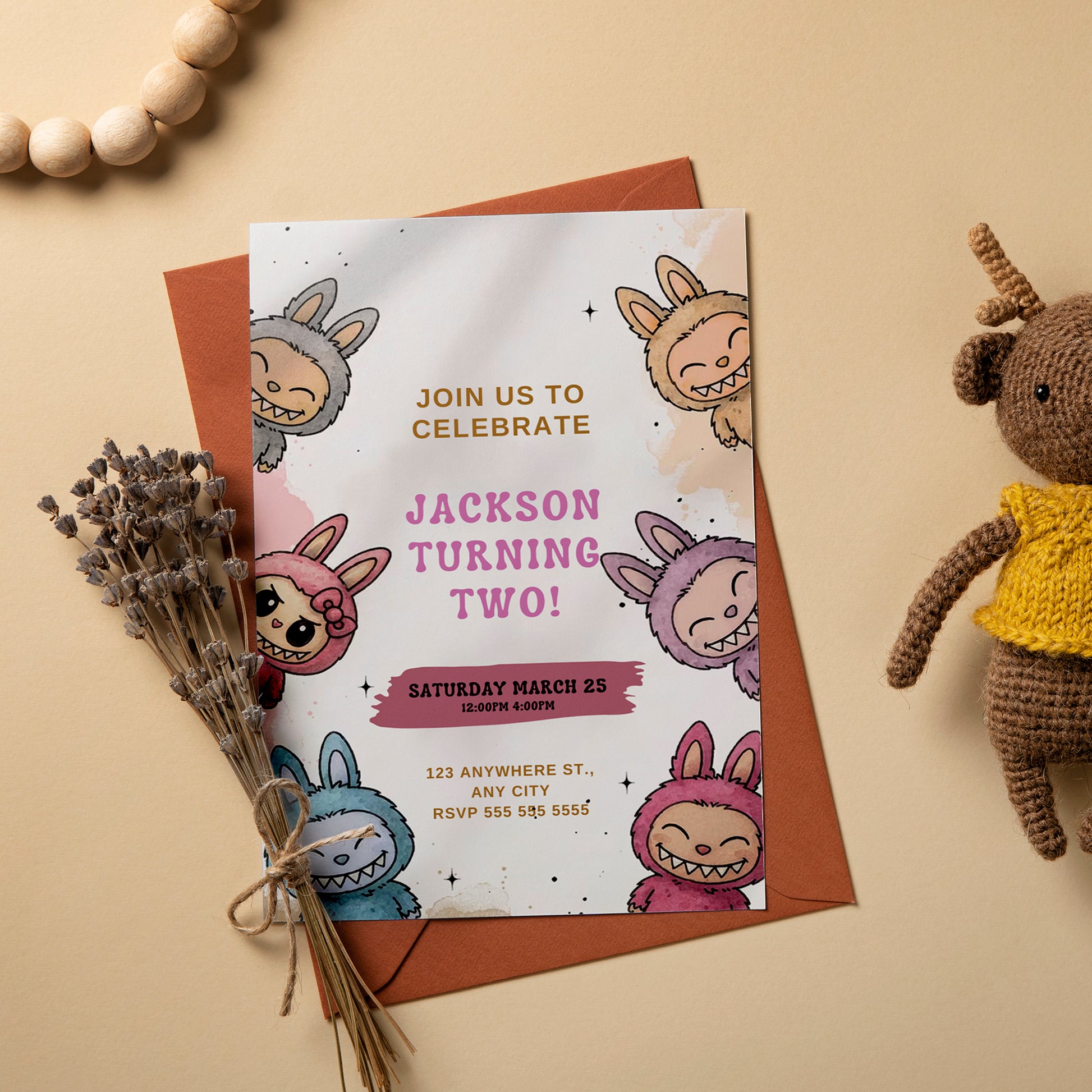 Cute Labubu Theme Invitation - CreativeRino