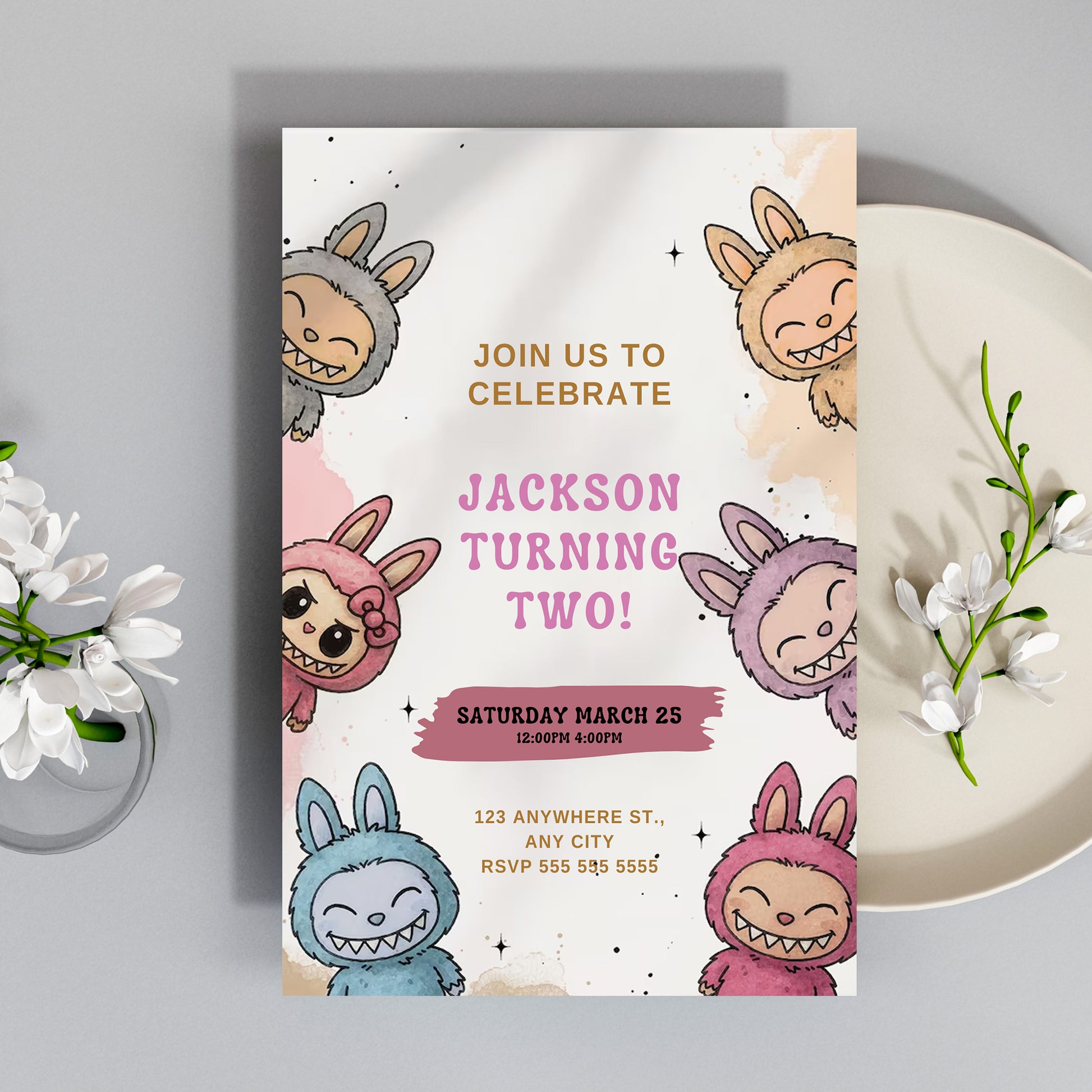 Cute Labubu Theme Invitation - CreativeRino