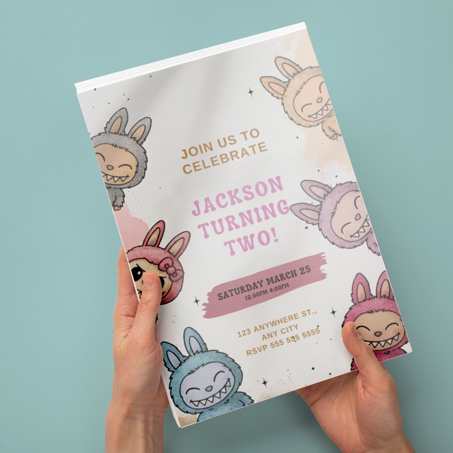 Cute Labubu Theme Invitation - CreativeRino