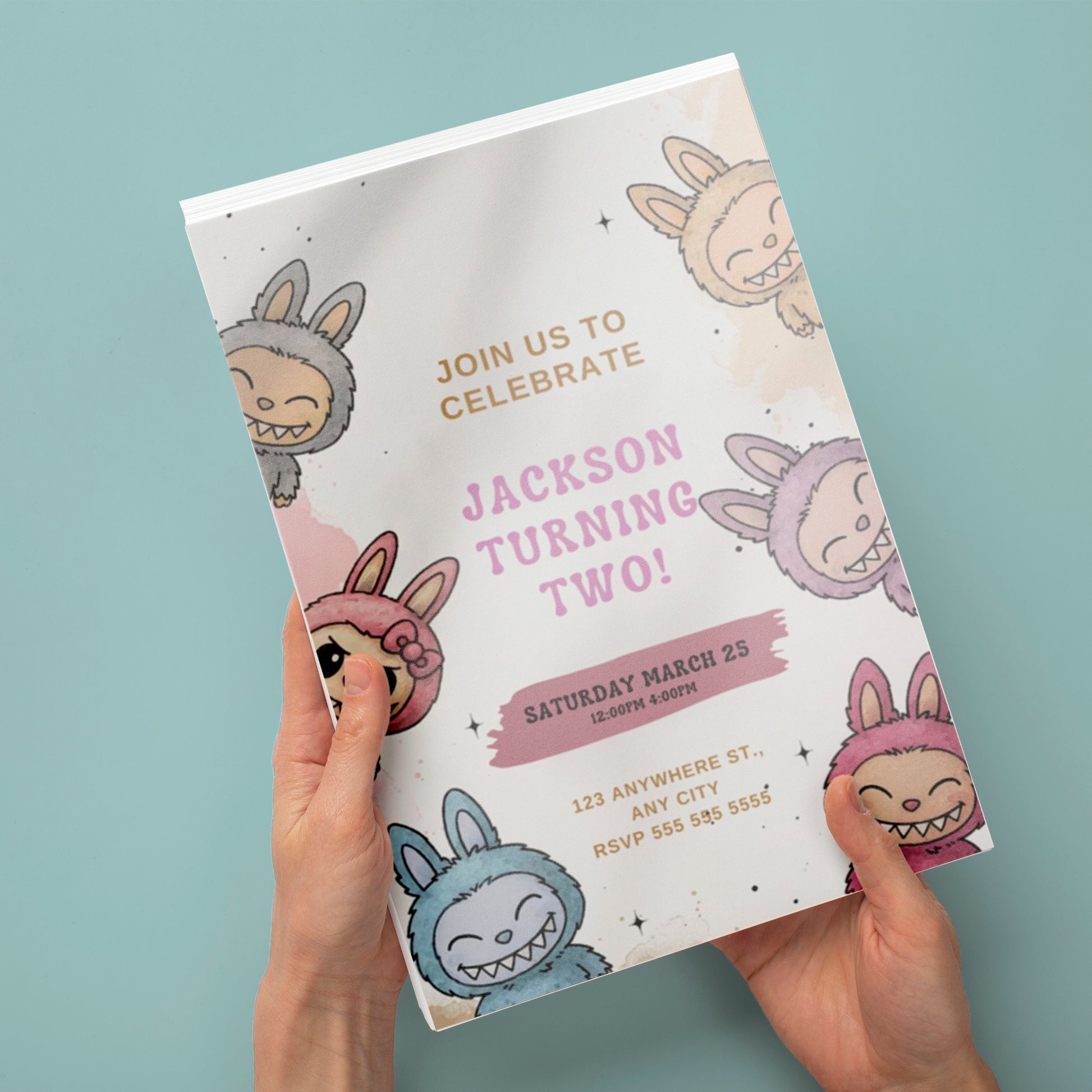 Cute Labubu Theme Invitation - CreativeRino