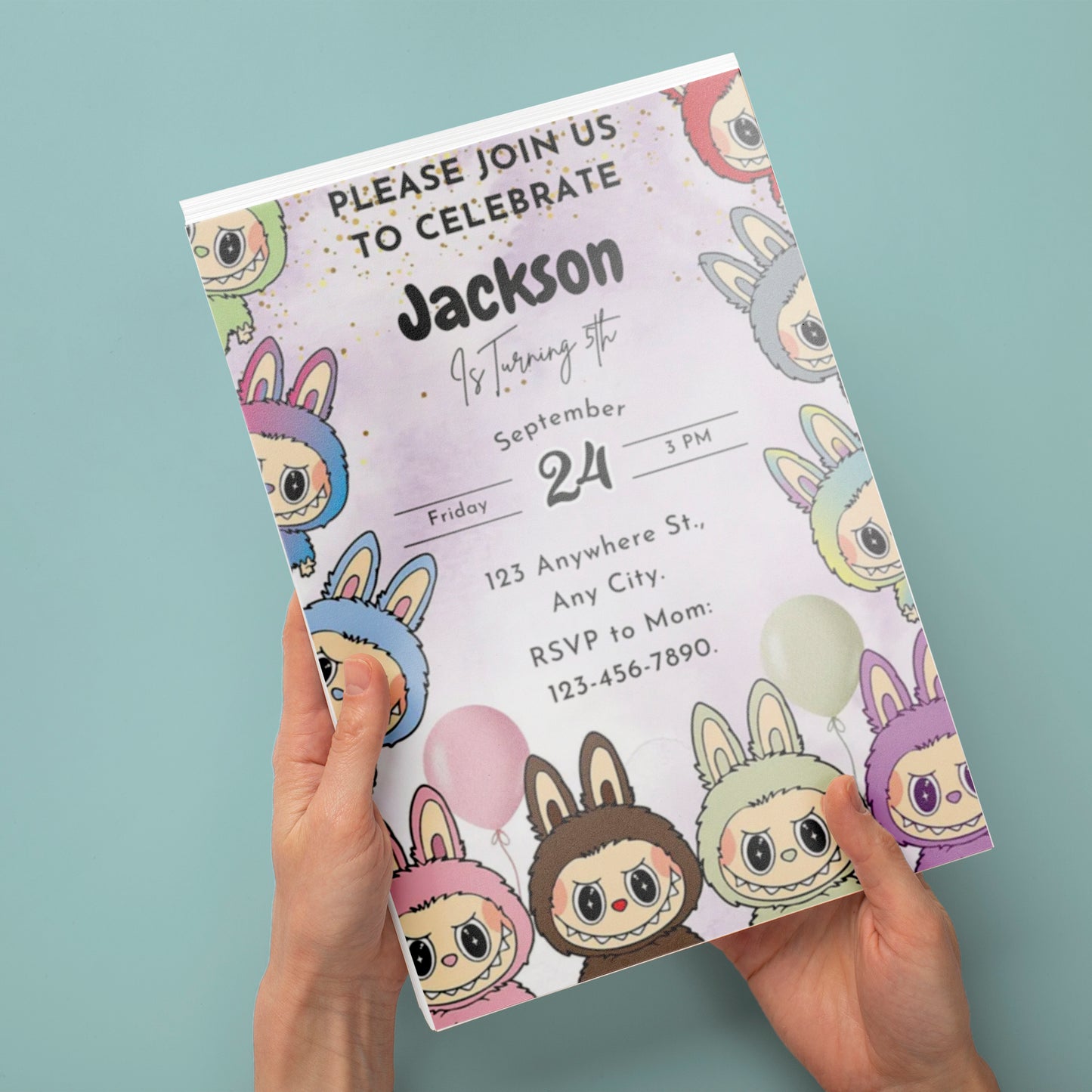 Labubu Inspired Birthday Template - CreativeRino