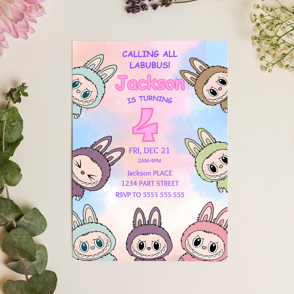 Labubu Printable Party Invitation ??? CreativeRino