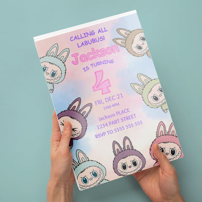 Labubu Printable Party Invitation - CreativeRino