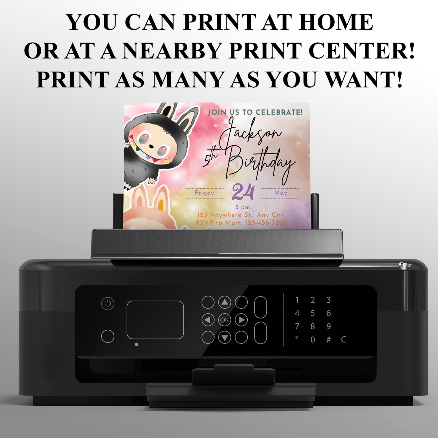 Labubu Birthday Party Instant Download - CreativeRino