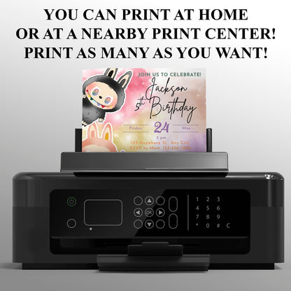 Labubu Birthday Party Instant Download - CreativeRino