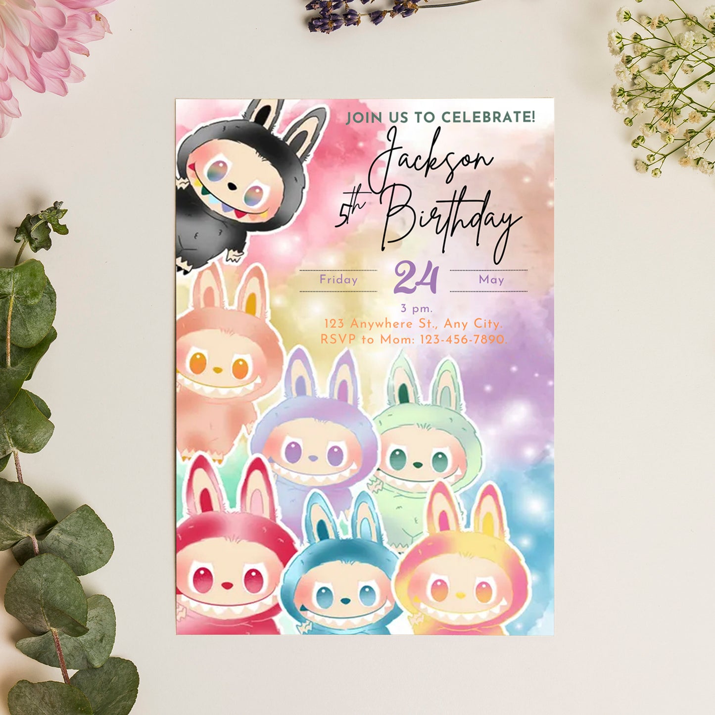 Labubu Birthday Party Instant Download - CreativeRino