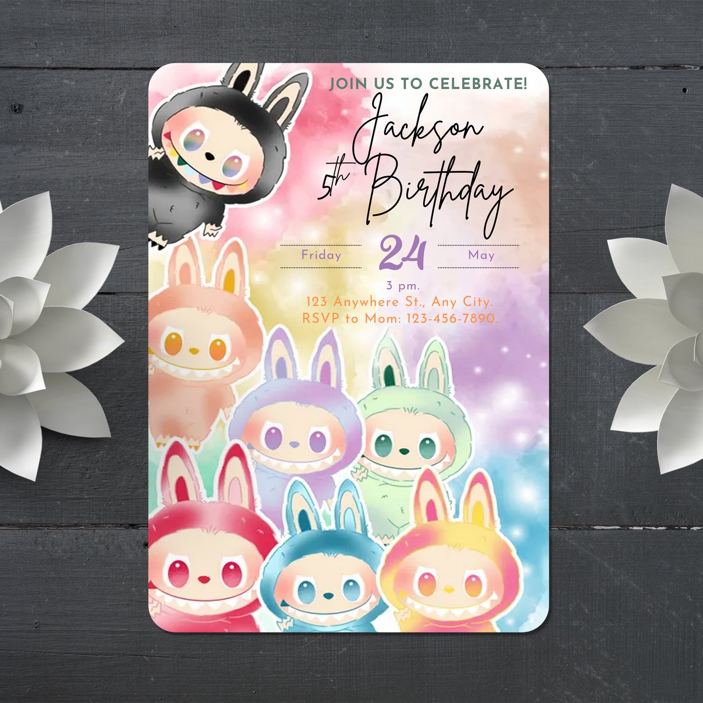 Labubu Birthday Party Instant Download - CreativeRino