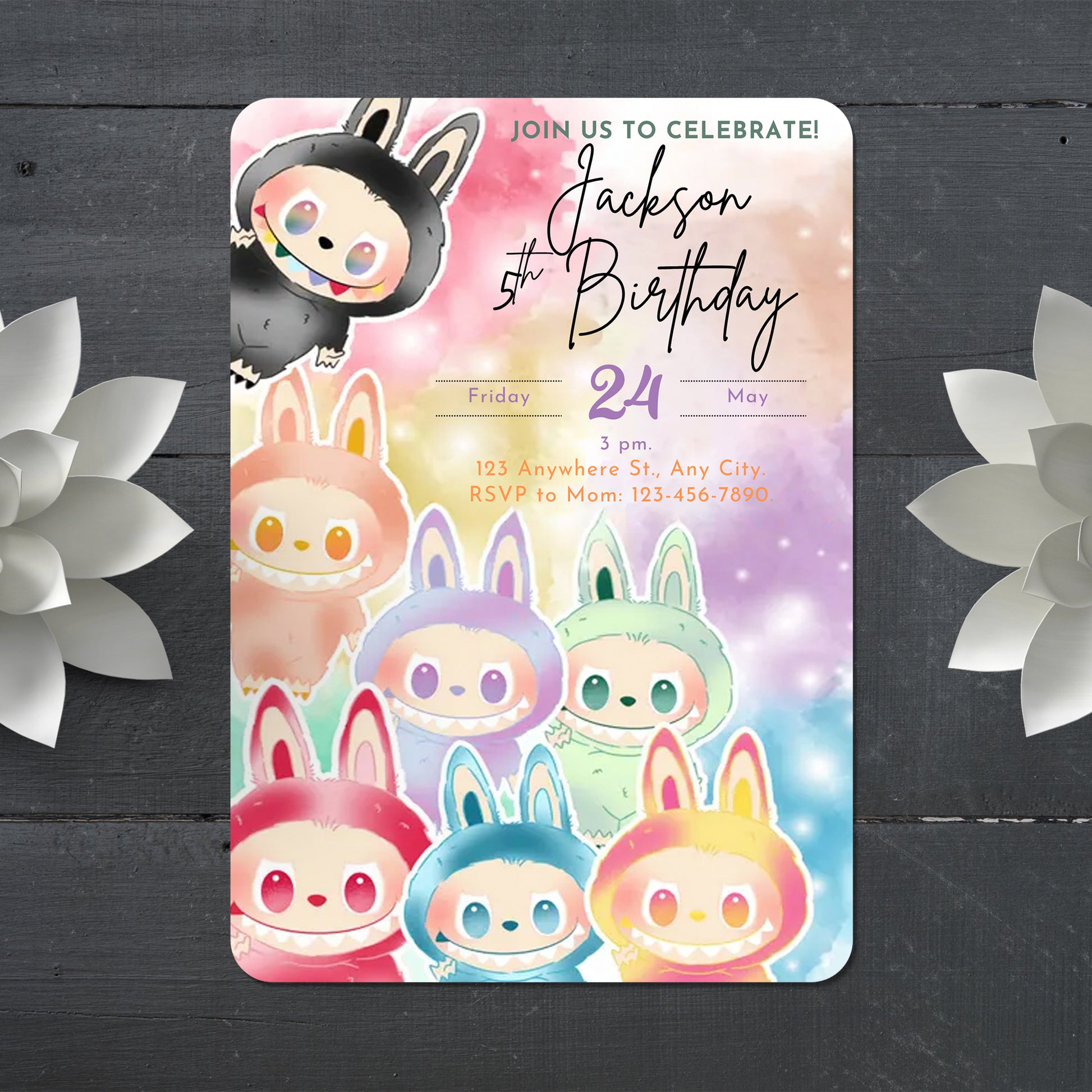 Labubu Birthday Party Instant Download - CreativeRino