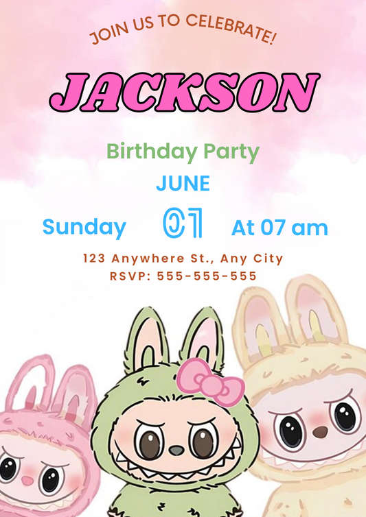 Magical Labubu Birthday Invite - CreativeRino