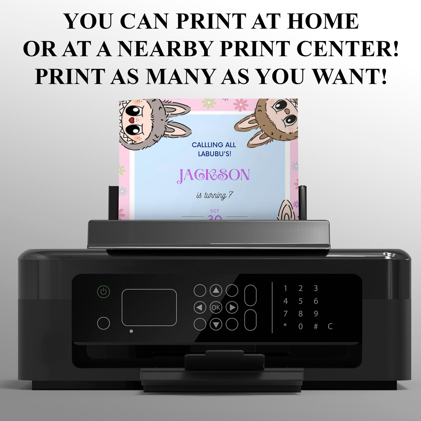 Labubu Birthday Party Invitation - CreativeRino