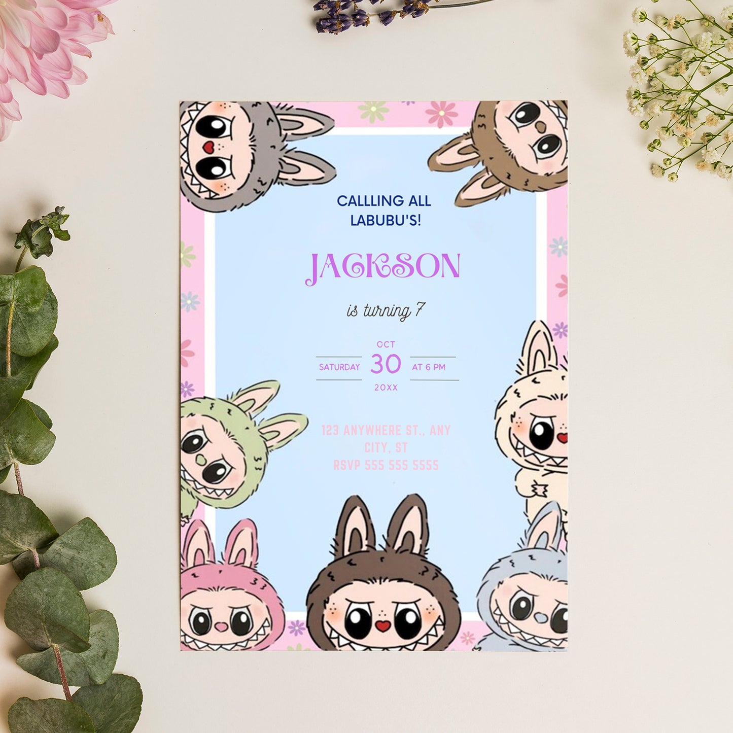 Labubu Birthday Party Invitation - CreativeRino