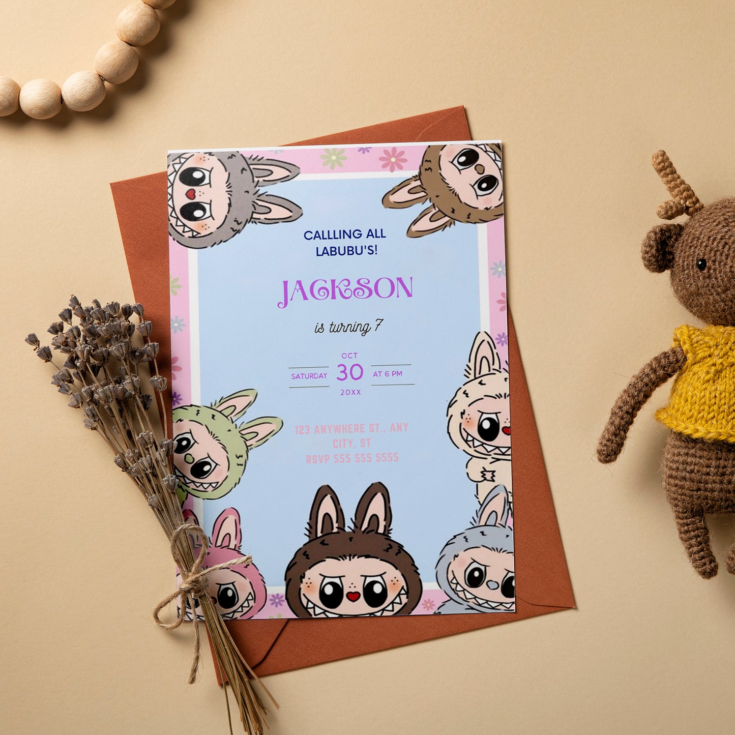 Labubu Birthday Party Invitation - CreativeRino