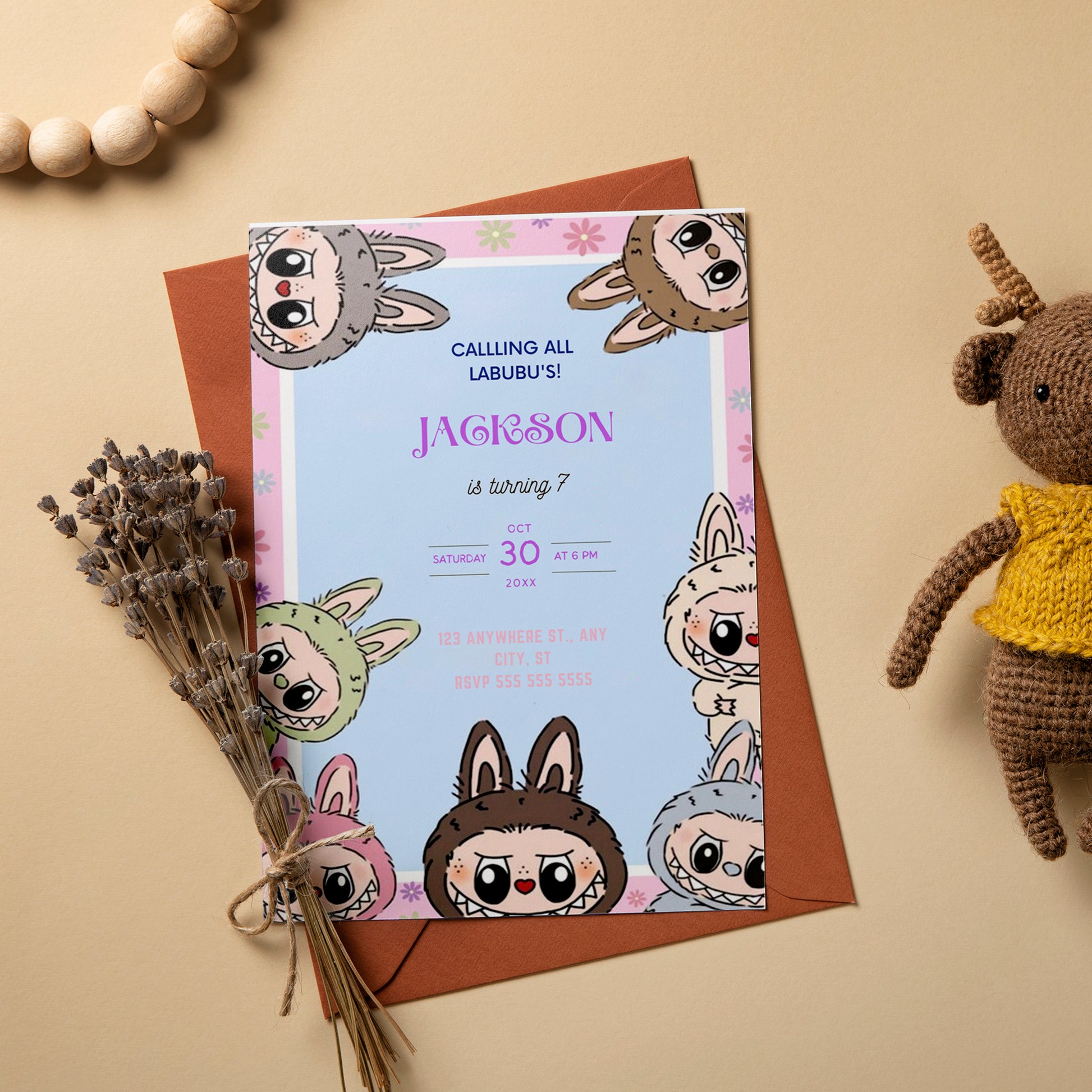 Labubu Birthday Party Invitation - CreativeRino