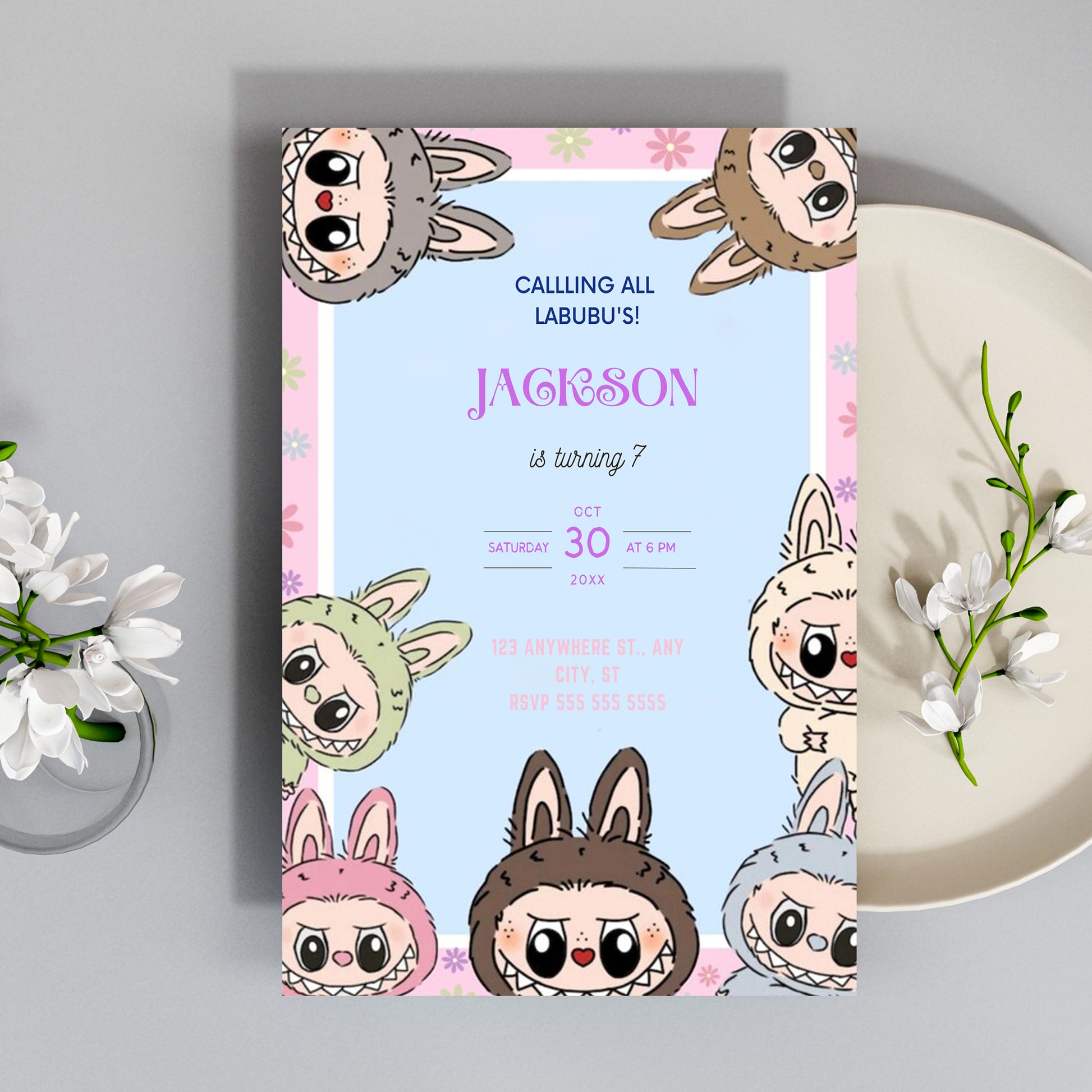 Labubu Birthday Party Invitation - CreativeRino