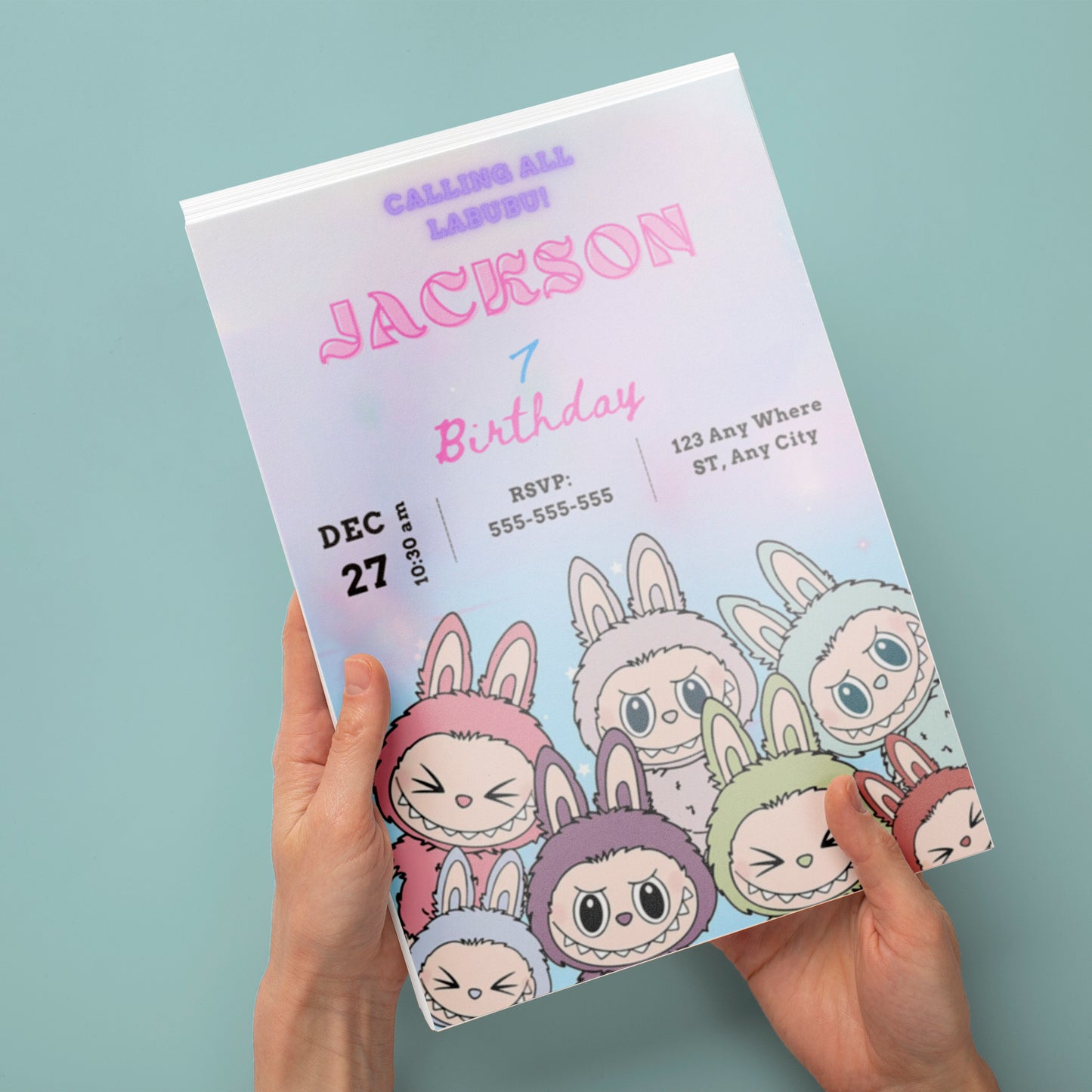 Labubu Character Birthday Template - CreativeRino