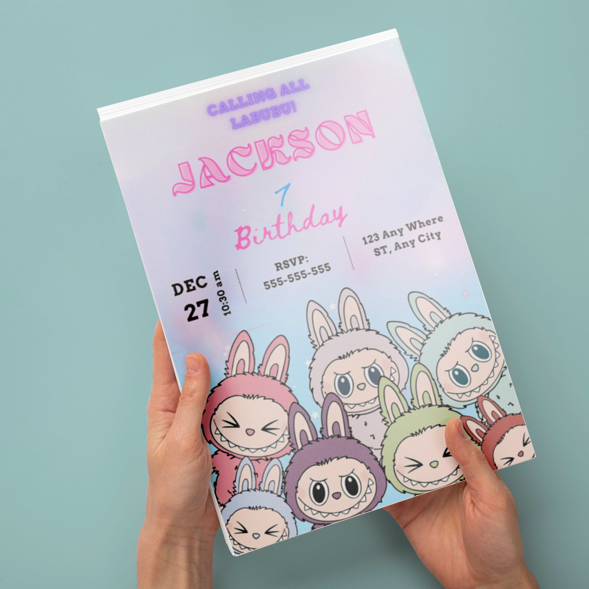 Labubu Character Birthday Template - CreativeRino