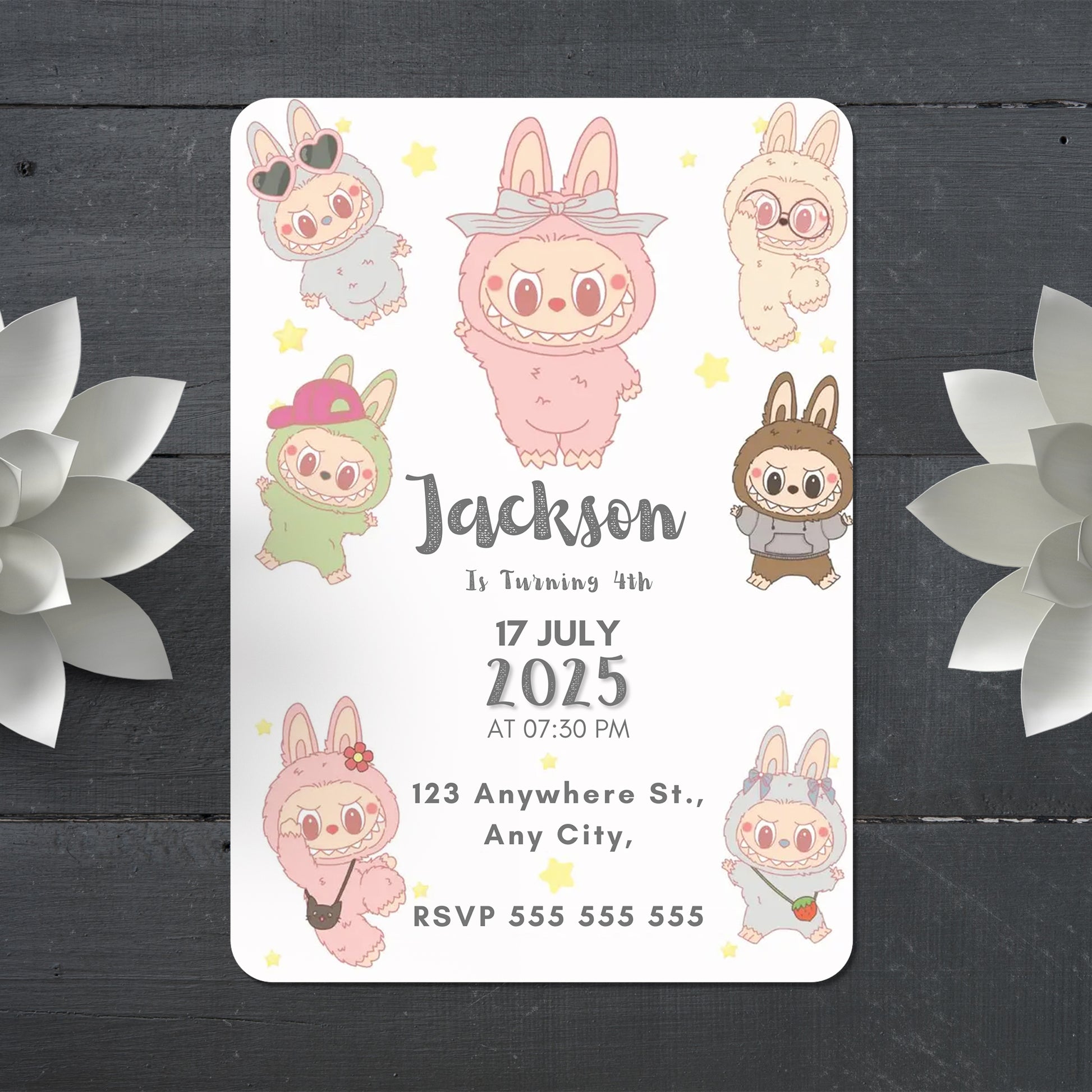 Labubu Digital Invitation for Kids - CreativeRino