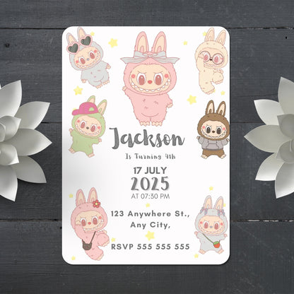 Labubu Digital Invitation for Kids - CreativeRino