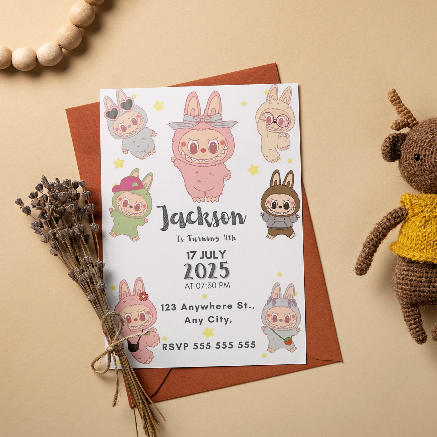 Labubu Digital Invitation for Kids - CreativeRino