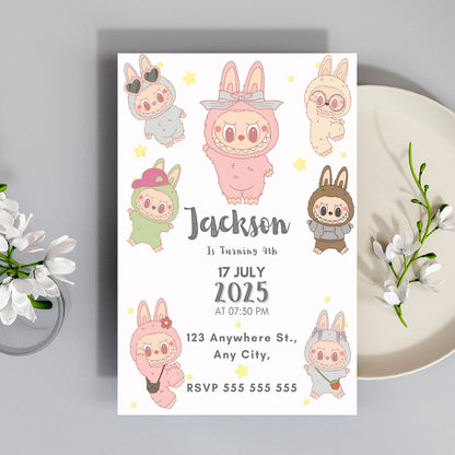 Labubu Digital Invitation for Kids - CreativeRino
