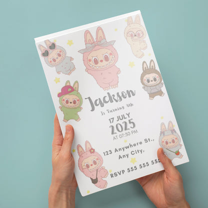 Labubu Digital Invitation for Kids - CreativeRino