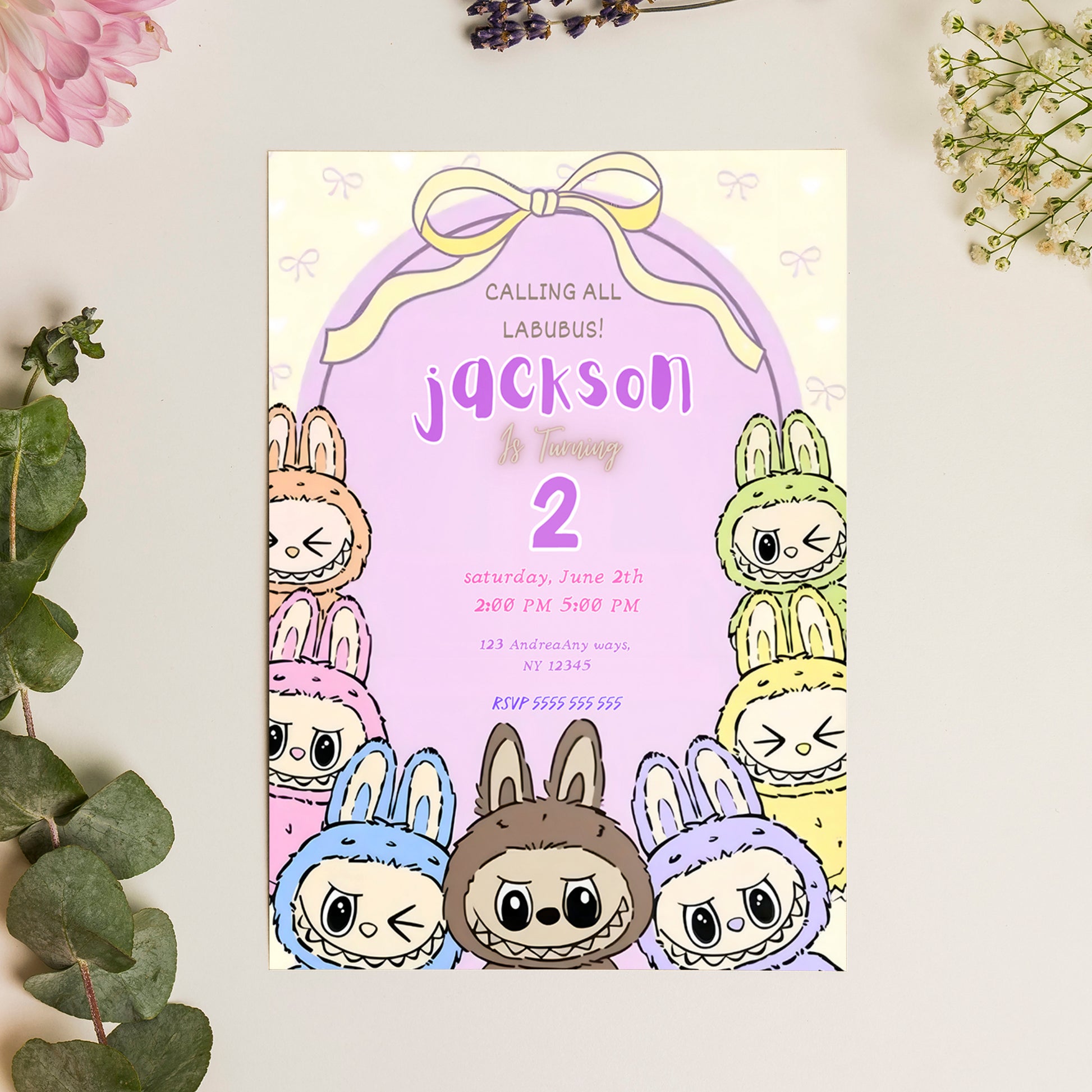 Fun Labubu Party Invite Template - CreativeRino