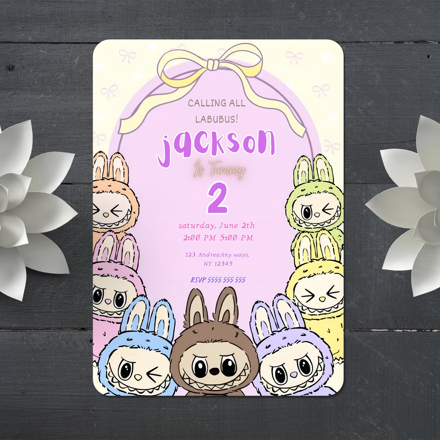 Fun Labubu Party Invite Template - CreativeRino