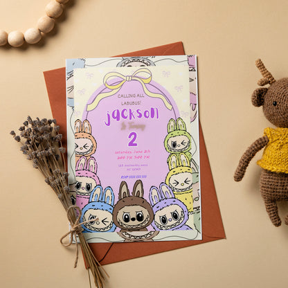 Fun Labubu Party Invite Template - CreativeRino