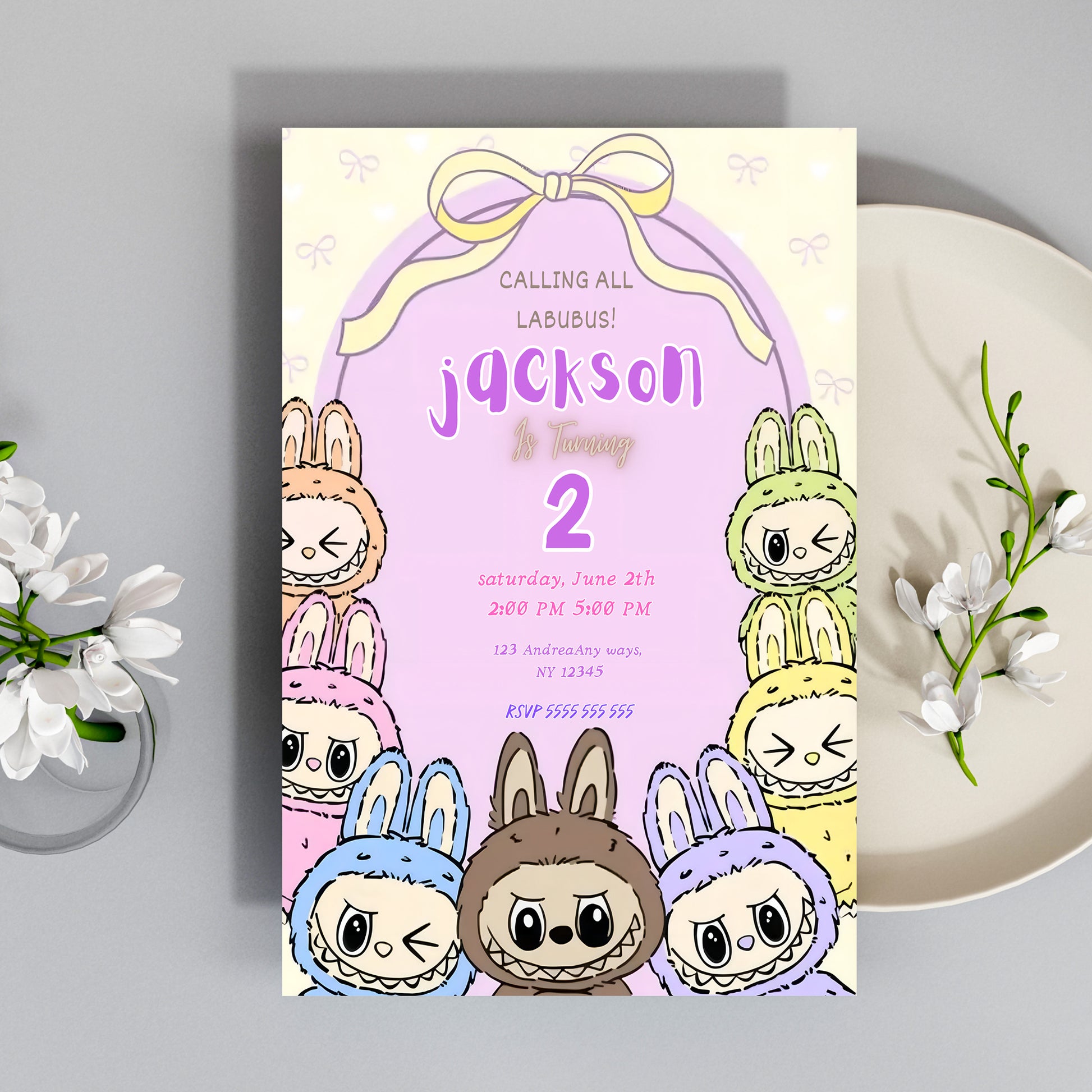 Fun Labubu Party Invite Template - CreativeRino