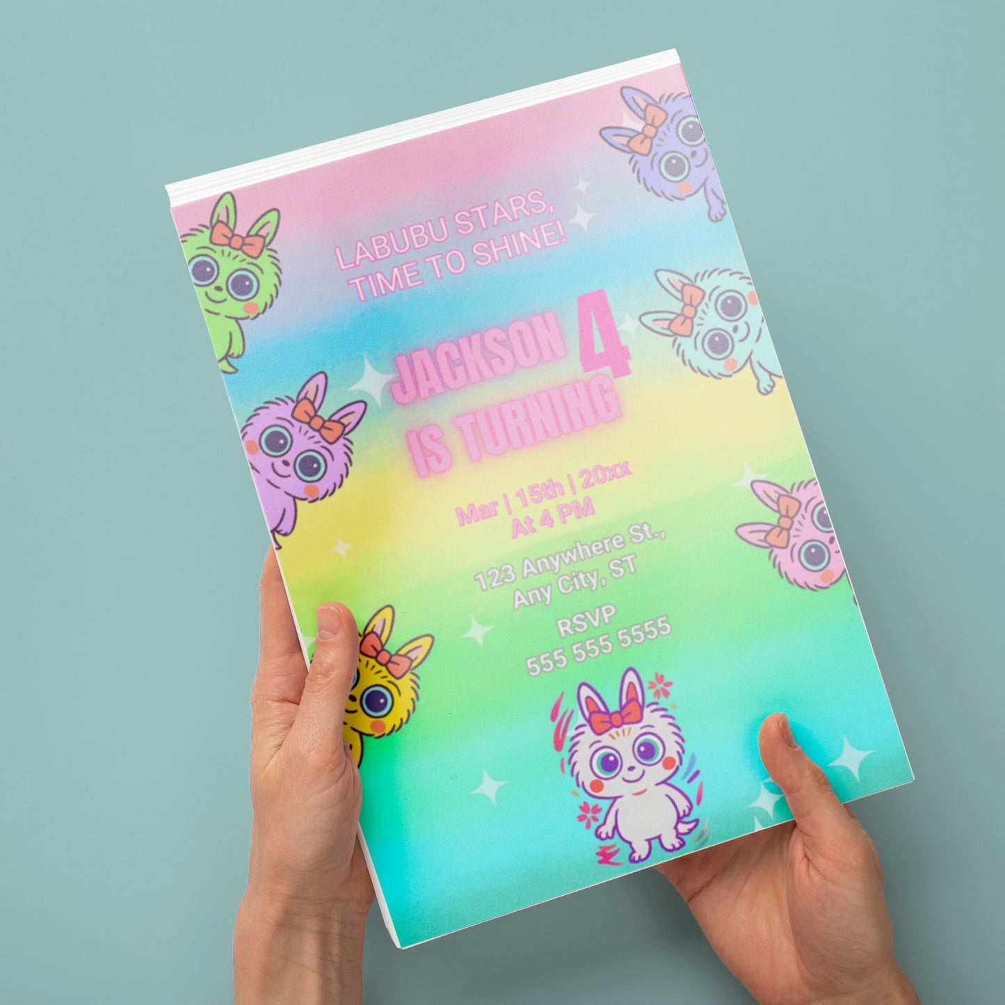 Unique Labubu Kids Birthday Invite - CreativeRino