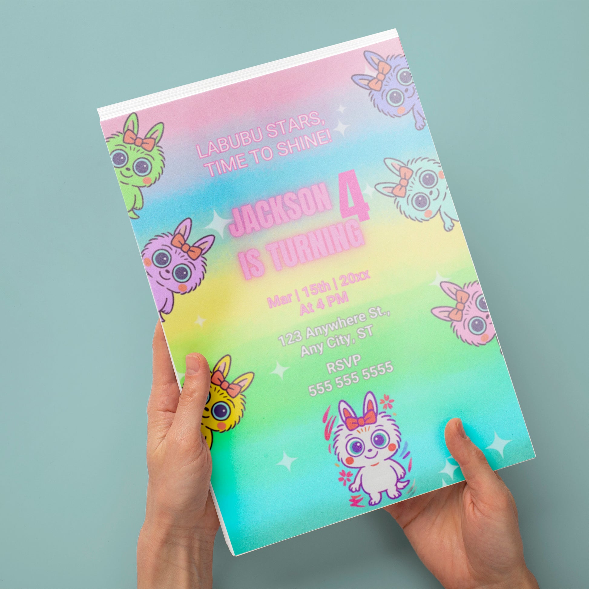 Unique Labubu Kids Birthday Invite - CreativeRino
