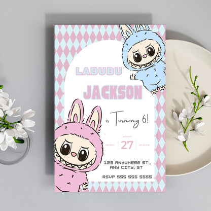 Labubu Printable Birthday Card - CreativeRino