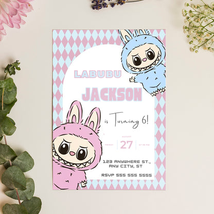 Labubu Printable Birthday Card - CreativeRino