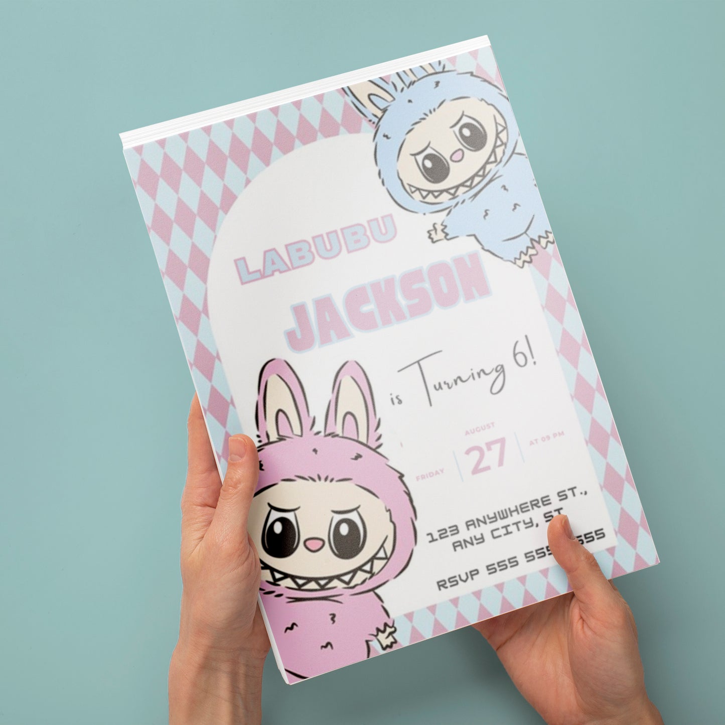 Labubu Printable Birthday Card - CreativeRino