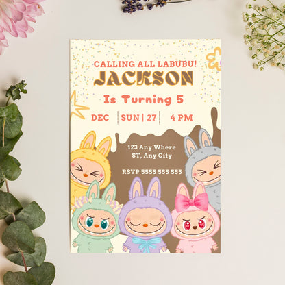 DIY Labubu Birthday Invite Template - CreativeRino