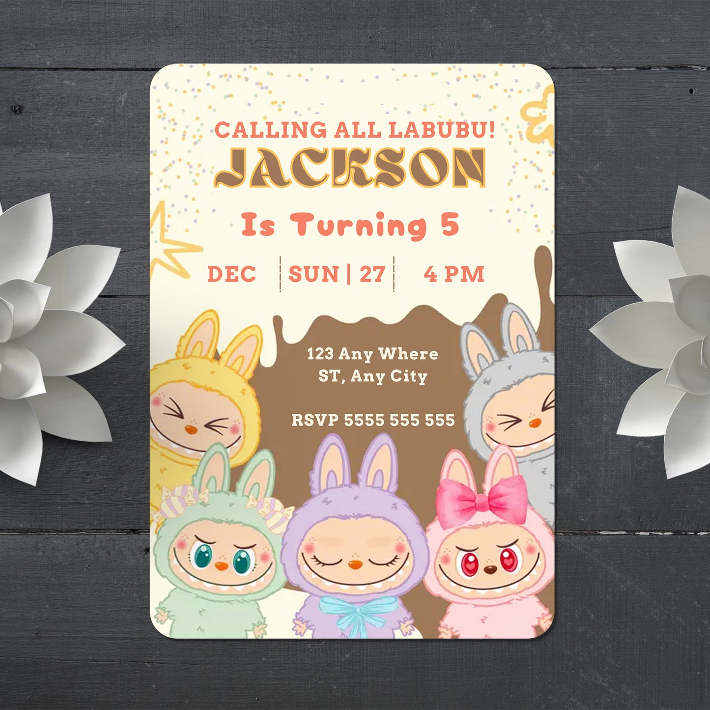 DIY Labubu Birthday Invite Template - CreativeRino