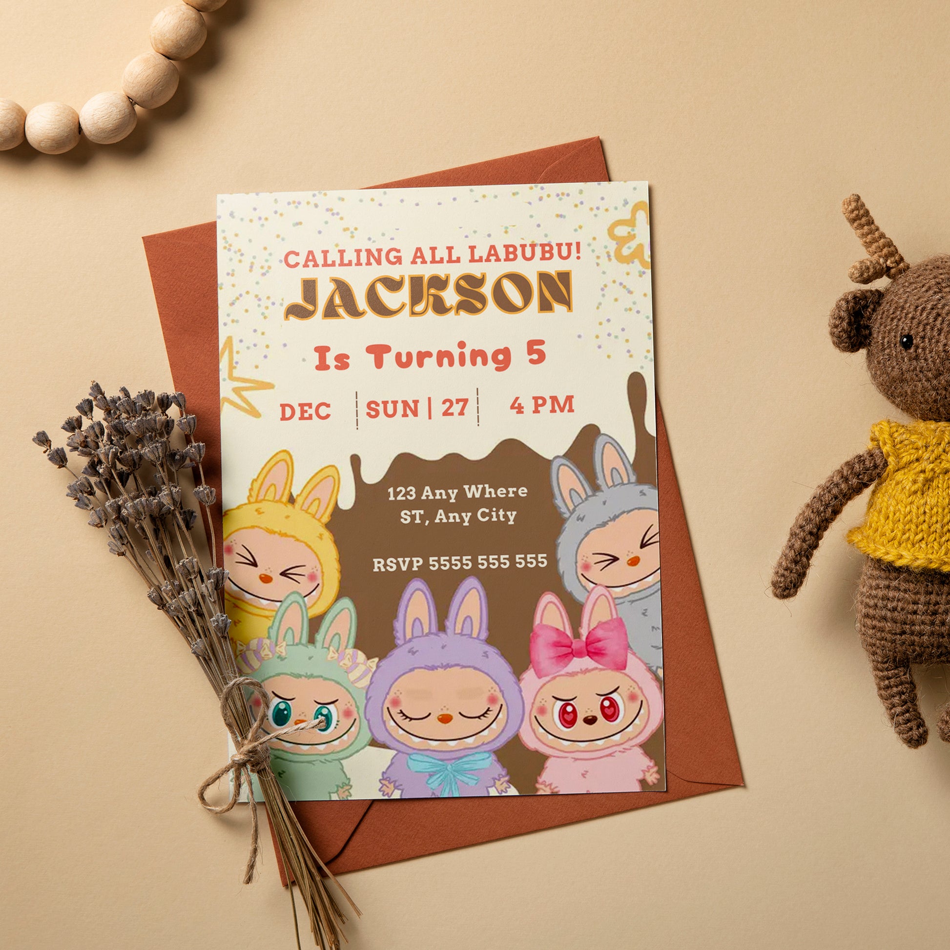 DIY Labubu Birthday Invite Template - CreativeRino