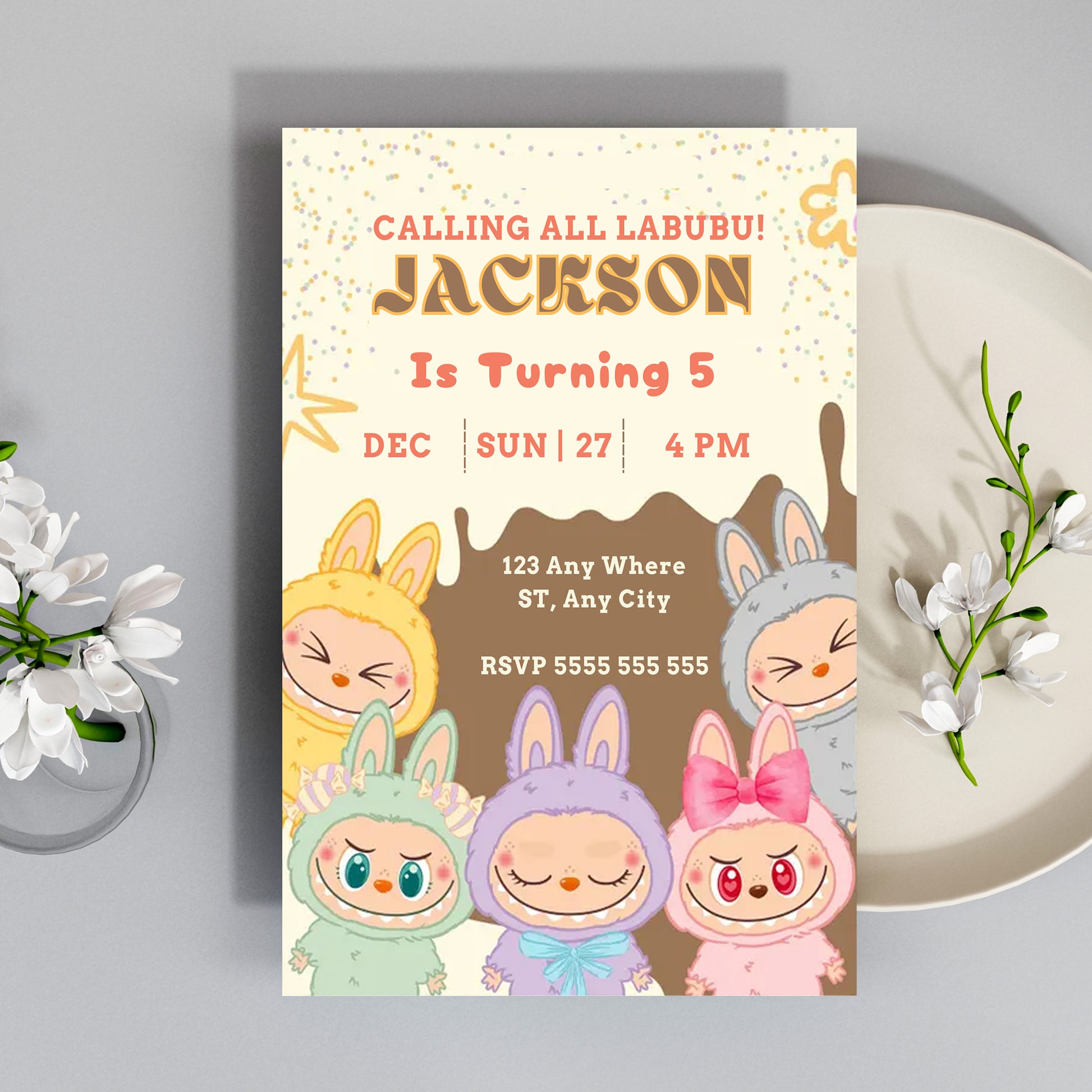 DIY Labubu Birthday Invite Template - CreativeRino