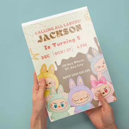 DIY Labubu Birthday Invite Template - CreativeRino