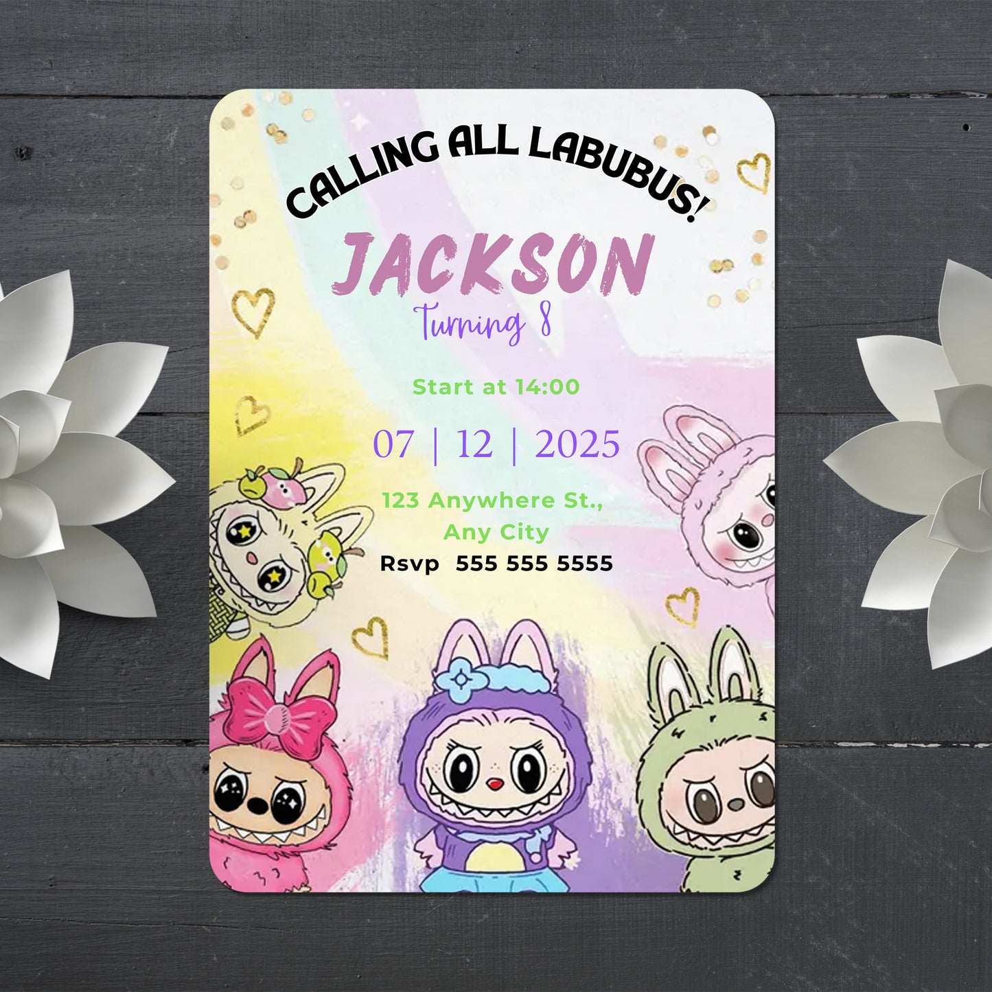 Labubu Invitation for Girl or Boy - CreativeRino