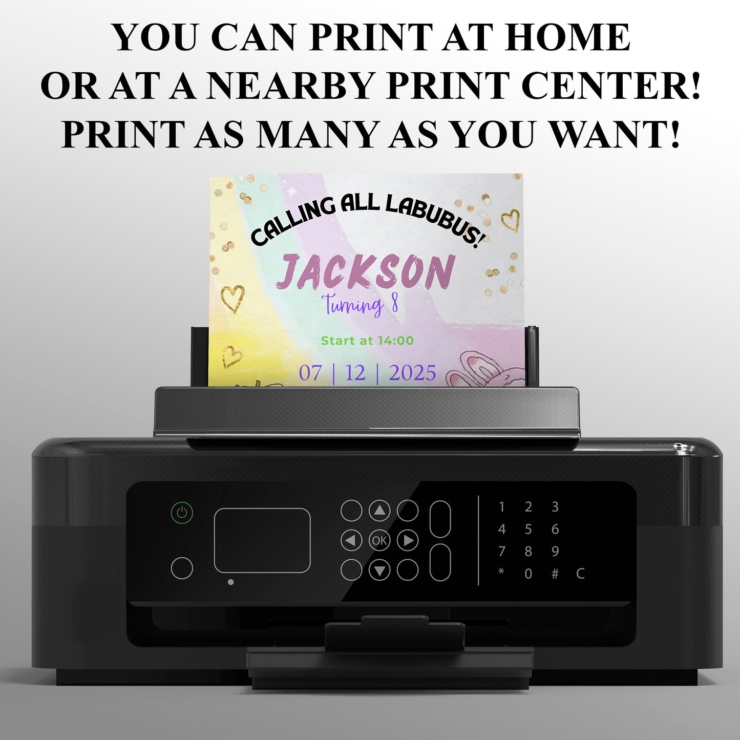 Labubu Invitation for Girl or Boy - CreativeRino