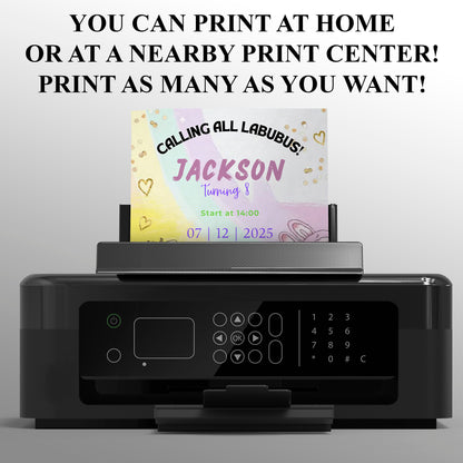 Labubu Invitation for Girl or Boy - CreativeRino