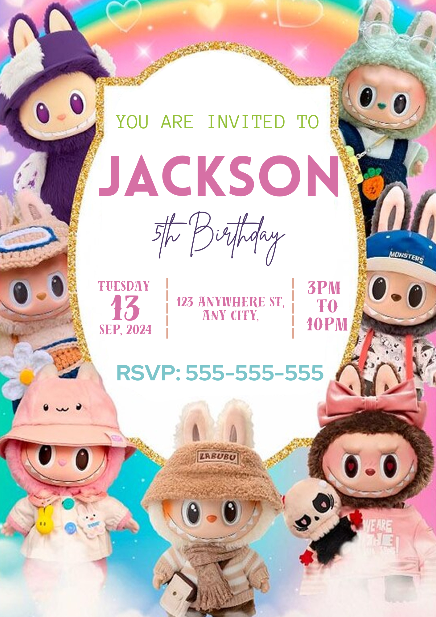 Labubu Birthday Invite for Toddlers - CreativeRino