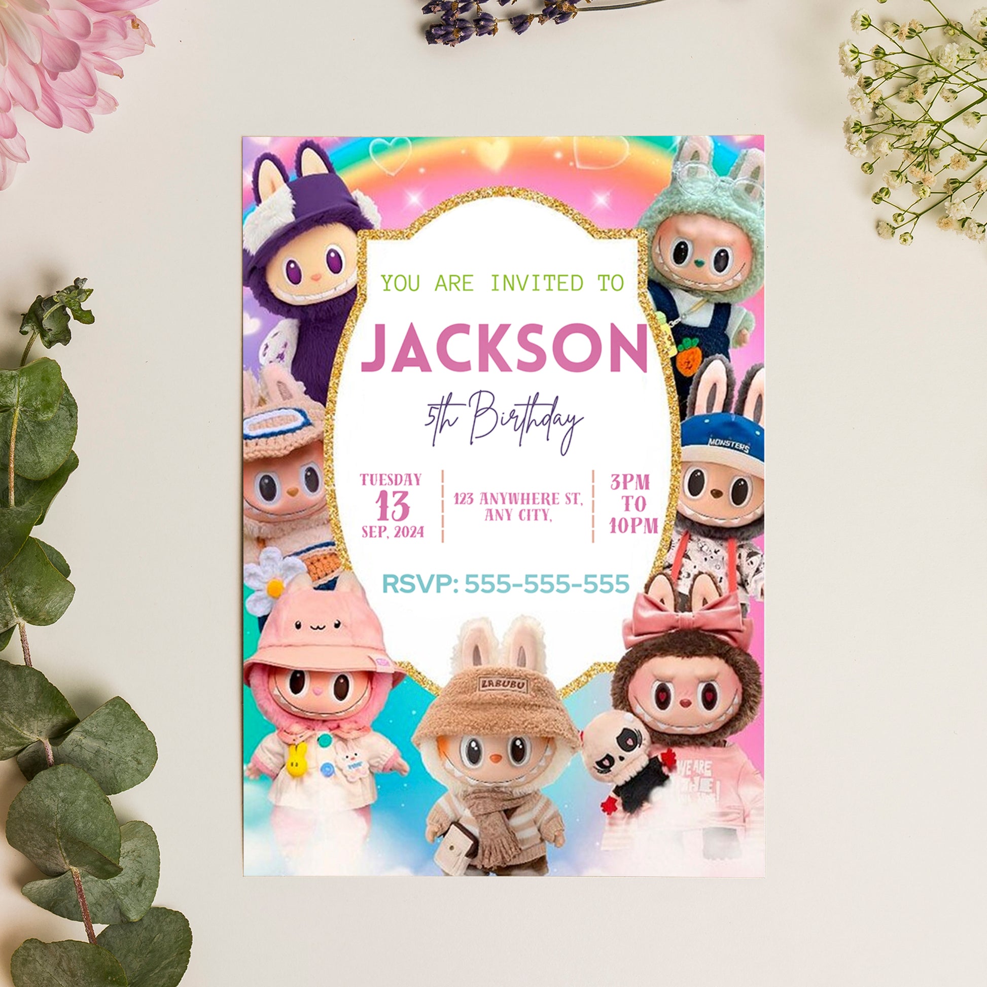 Labubu Birthday Invite for Toddlers - CreativeRino
