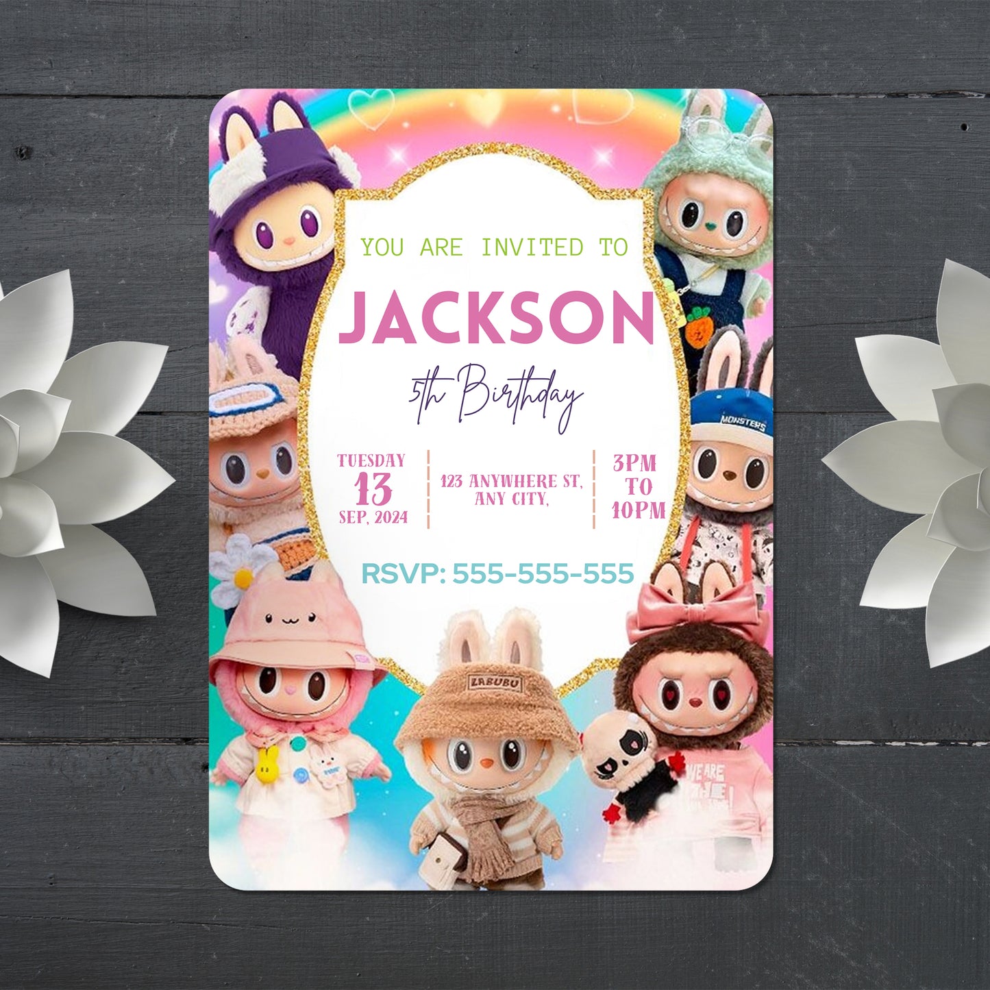Labubu Birthday Invite for Toddlers - CreativeRino