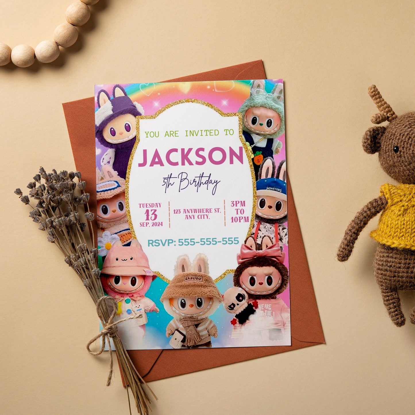 Labubu Birthday Invite for Toddlers - CreativeRino