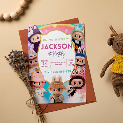 Labubu Birthday Invite for Toddlers - CreativeRino