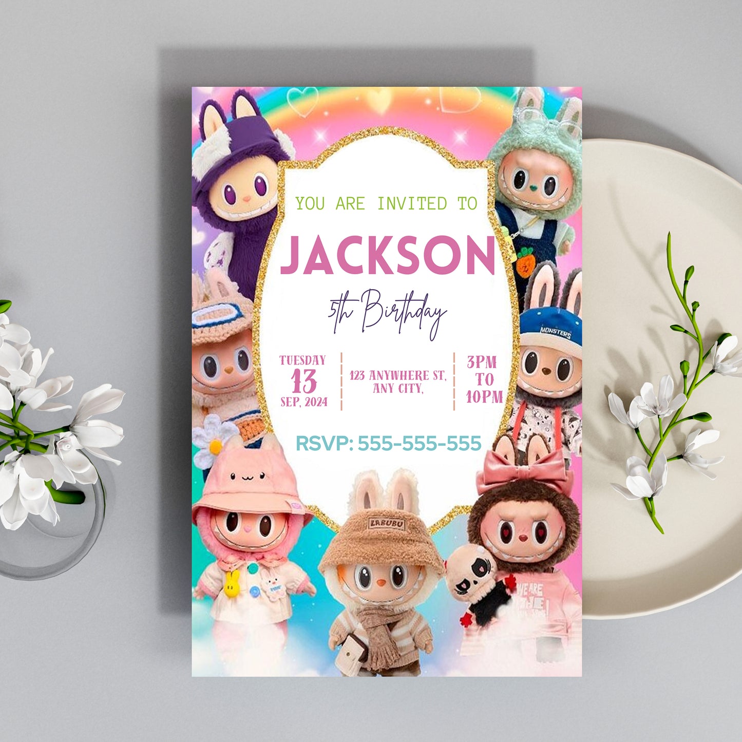 Labubu Birthday Invite for Toddlers - CreativeRino